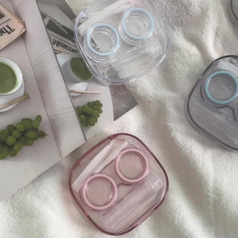 Kobiety Dziewczyny Okulary Kosmetyczne Soczewki Kontaktowe Pudełko Etui na Soczewki Kontaktowe Do Pielęgnacji Oczu Uchwyt Podróżny Pojemnik Akcesoria Podróżne