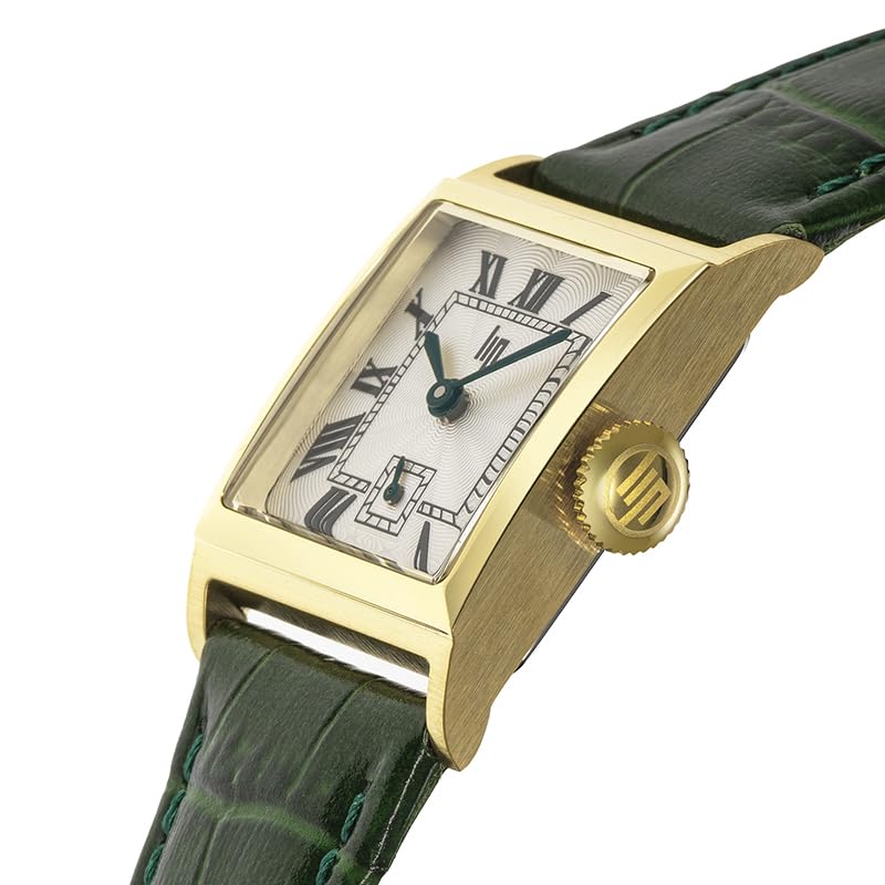 LIP Churchill C18 Sunburst Gold Embossed Green Leather Watch 21mm CHURCHILL 671949 Authentic [LIP] Women's