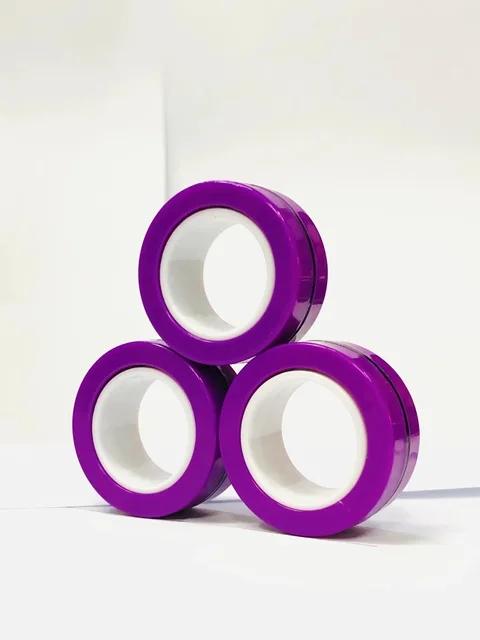 Magnetic Ring Fidget Spinner Toys Pack Colorful Fingers Magnet Rings Toys for Training Relieves Autism Anxiety