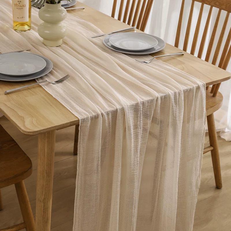 Tulle Table Runner, Sheer Mesh Table Runner, Wedding Arch Draping Fabric for DIY, Wedding, Party, Holiday Dining Table Decor