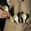 Retro Japanese Home Kitchen Soup Handmade Ceramic Spoon Small High Value Spoon Coarse Pottery Spoon