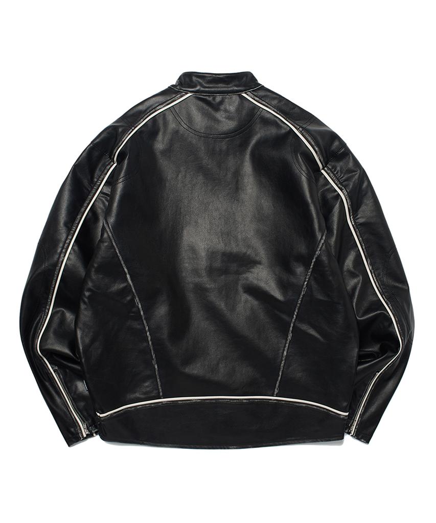 Wkndrs Washed Leather Jk (Black)
