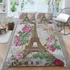 3D Classic Luxury Bedding Full Size Vintage Flower Bedspread Set Microfiber Fabric with Zipper Washable Soft Home Decoration