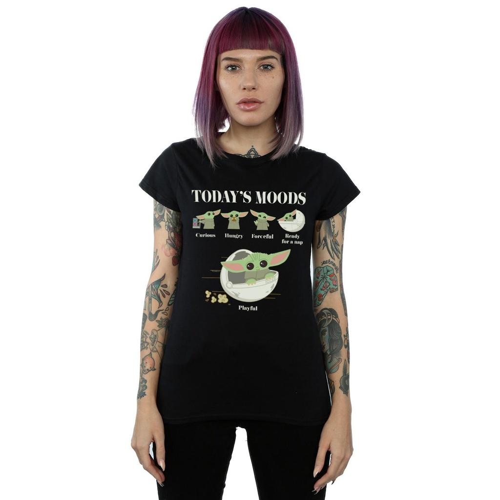 Star Wars Womens/Ladies The Mandalorian The Child Moods Cotton T-Shirt