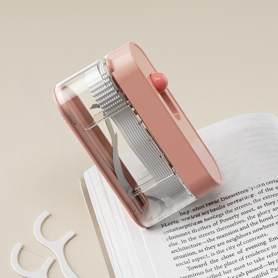 Portable Floss Pick Dispenser with 10 Floss Automatic Pop-Up Dental Flosser Case Reusable Refillable Travel Floss Stick Holder Container Box