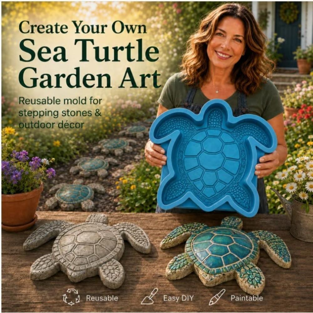Ocean Animal Silicone Stepping Stone Mold Sea Turtle DIY Pattern Sea Creature Cement Mold Seahorse Handmade