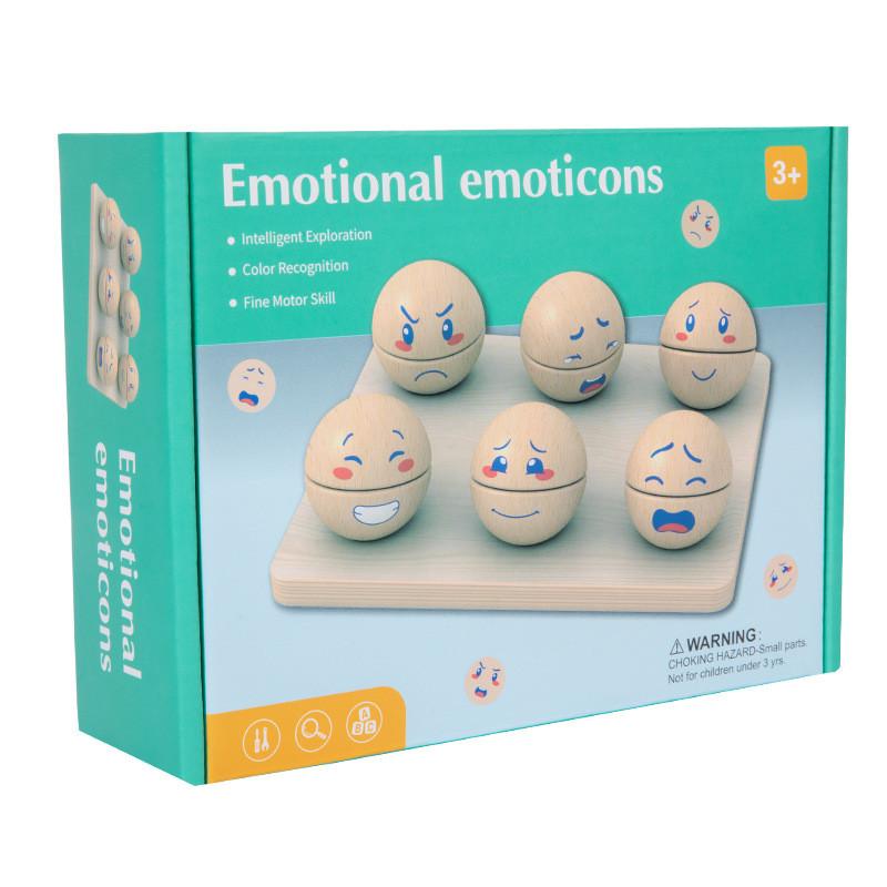 

Wooden Emotional Expression Matching Ball Learning Toy Children Interactive Play