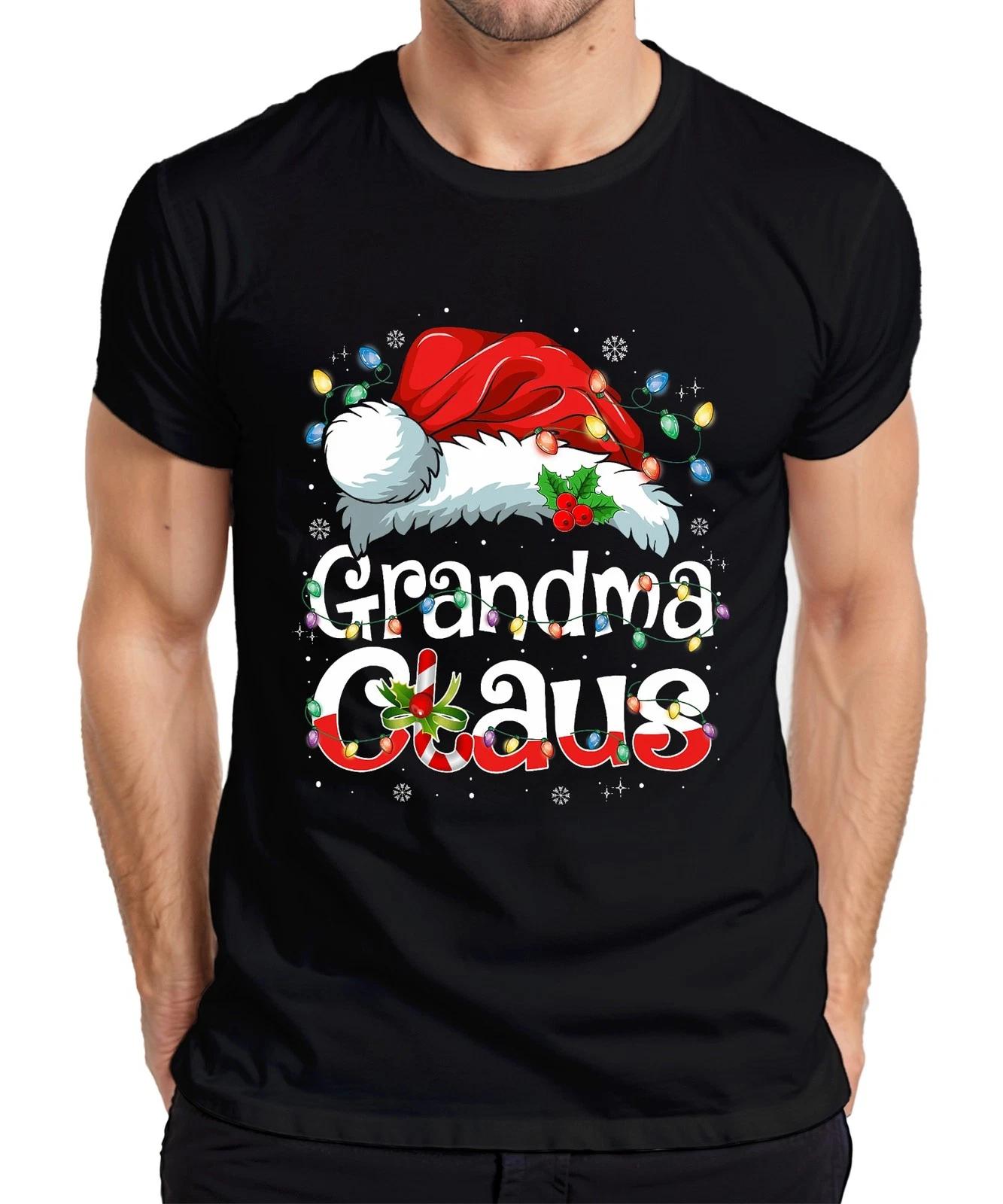 Grandma Claus Weihnachten Oma Geschenk Lichterkette Zuckerstange Herren T-Shirt XXXL