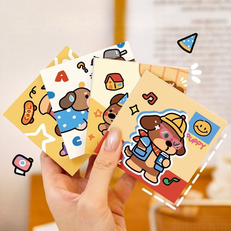 20Pcs Cartoon Dachshund Puppy Sticky Notes Students Can Tear Message Memo Notes Cartoon High-Looking Stationery Student Gift