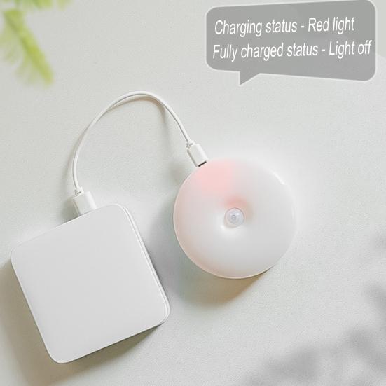 Night Light High Lumens Automatic On/Off Energy-Saving USB Rechargeable LED Motion Sensor Light Bedside Lamp