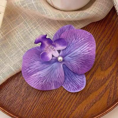 Phalaenopsis Květinová spona do vlasů Umělý hedvábný květinový design Sponka do vlasů Zadní část Hlava Vlasy Dráp Lehký stylový doplněk