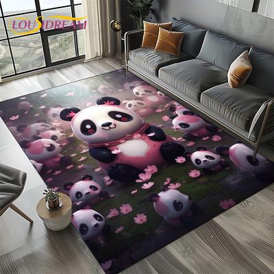 3D Traumtier Cartoon Panda Niedlich Teppich Teppich für Wohnzimmer Schlafzimmer Zuhause Sofa Dekoration, Kinderbereich Teppich Rutschfeste Bodenmatte Geschenk
