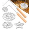 2/4/6 Pcs Aluminum Alloy Rosettes Cookie Molds Waffle Rosette Maker Molds Non-stick Frying Mold for Cooking Kitchen Accessories