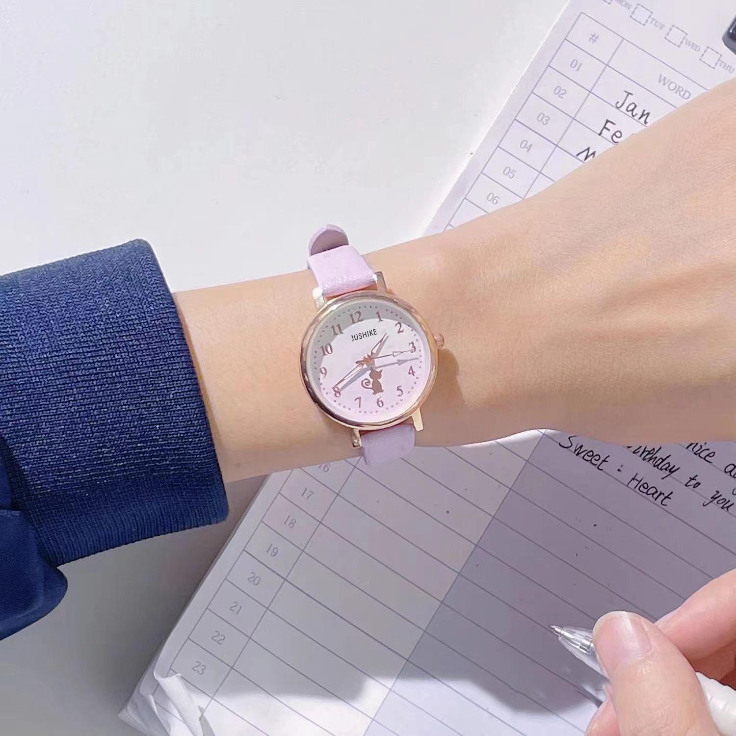 

Кварцевые часы, Женская модель, Семиточечный кот, Шеститочечный кот, Любовь Светящаяся стрелка Студенческие часы