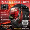 2026 Novo Smartwatch Militar Masculino com Posicionamento GPS, Bússola, Impermeável 10ATM, Mais de 100 Modos Esportivos, Chamada Bluetooth HD, T-Rex 3 Smartwatch
