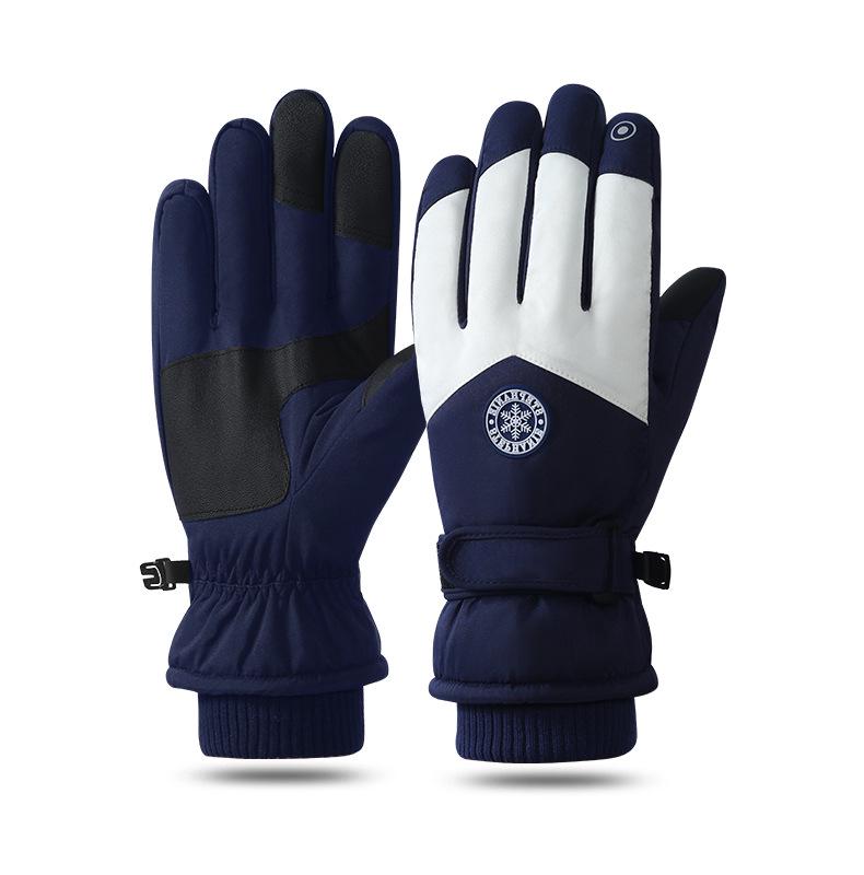 Unisex Winter Split-Finger Ski Gloves: Fleece-Lined, Touchscreen Compatible, Ideal for Cycling and Outdoor Activities
