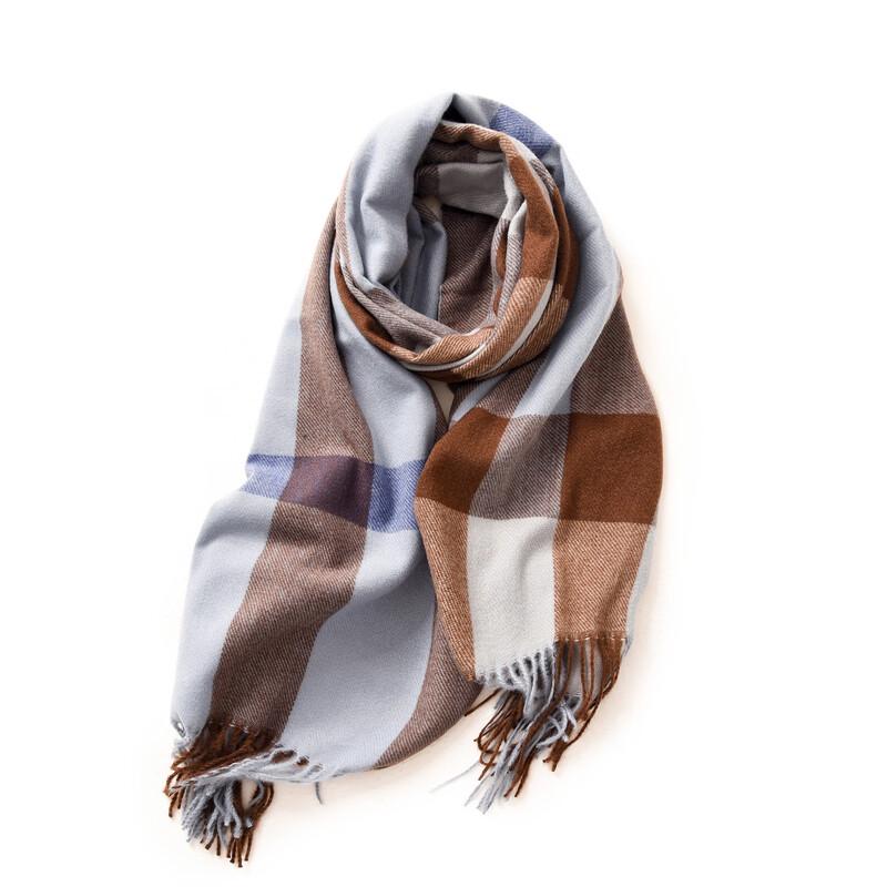 Fumade Faux Cashmere Plaid Tassel Scarf