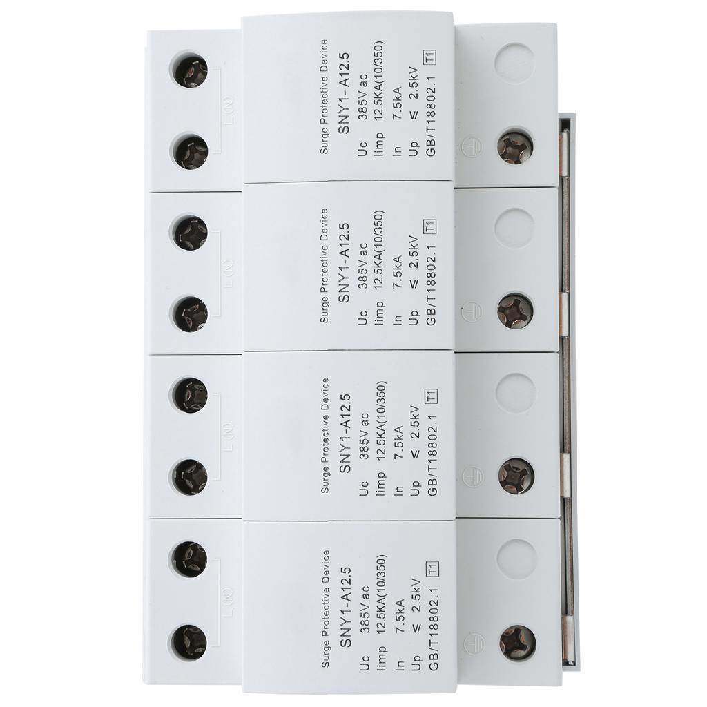4P Surge Protector Arrester AntiThunder Protection Circuit Breaker Household 385VAC(12.5KA )