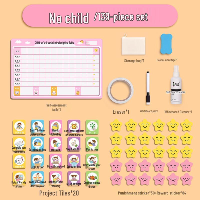 Chunhe Kids  Rabbit Reward & Study Self-Discipline Wall Chart Set (3 Pack)