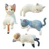 Zibeem Little Cat Figurine, Cat Figurine | Cat Figurine 4X Cute Little Sleeping Cat