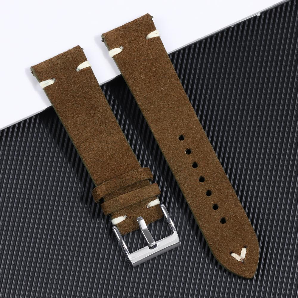 18mm 20mm 22mm High Quality Suede Leather Vintage Watch Band for Seiko Watch Leather Strap Watchband Replacement Sport Bracelet