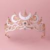 1pc Luxury Gothic Moon Tiara Celestial Queen Crown for Women Baroque Star Headpiece Vintage Weddings Elegant Party Crown