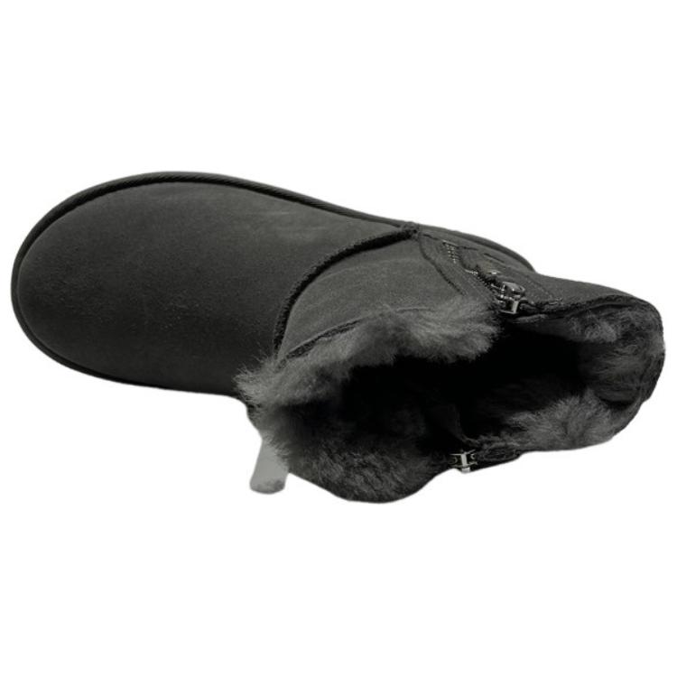 UGG Short Snow Boots Women's Charcoal Gray 1118853-CHRC