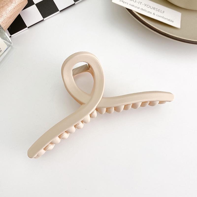 Large Frosted Brown Series Hair Clips Women Back Head Hairpin Korean Milk Coffee Shark Claw Clip Girls Hair Accessories