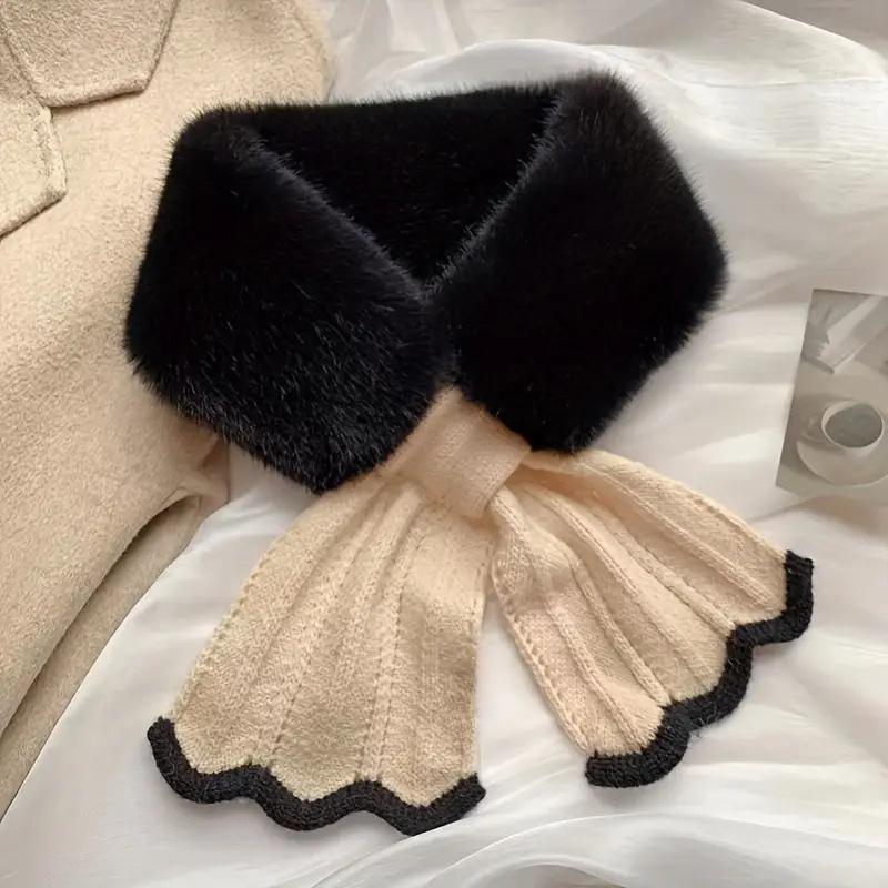 Hairy Scarf Women's Autumn and Winter Versatile Korean Version Thick Warm Knitted Plush Neck Cover