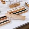 Holz Französischer Samt Futter Ringhalter Ohrringe Armband Display Tablett Rechteckige Form Schmuckschale Mit Schmuck Aufbewahrungsständer