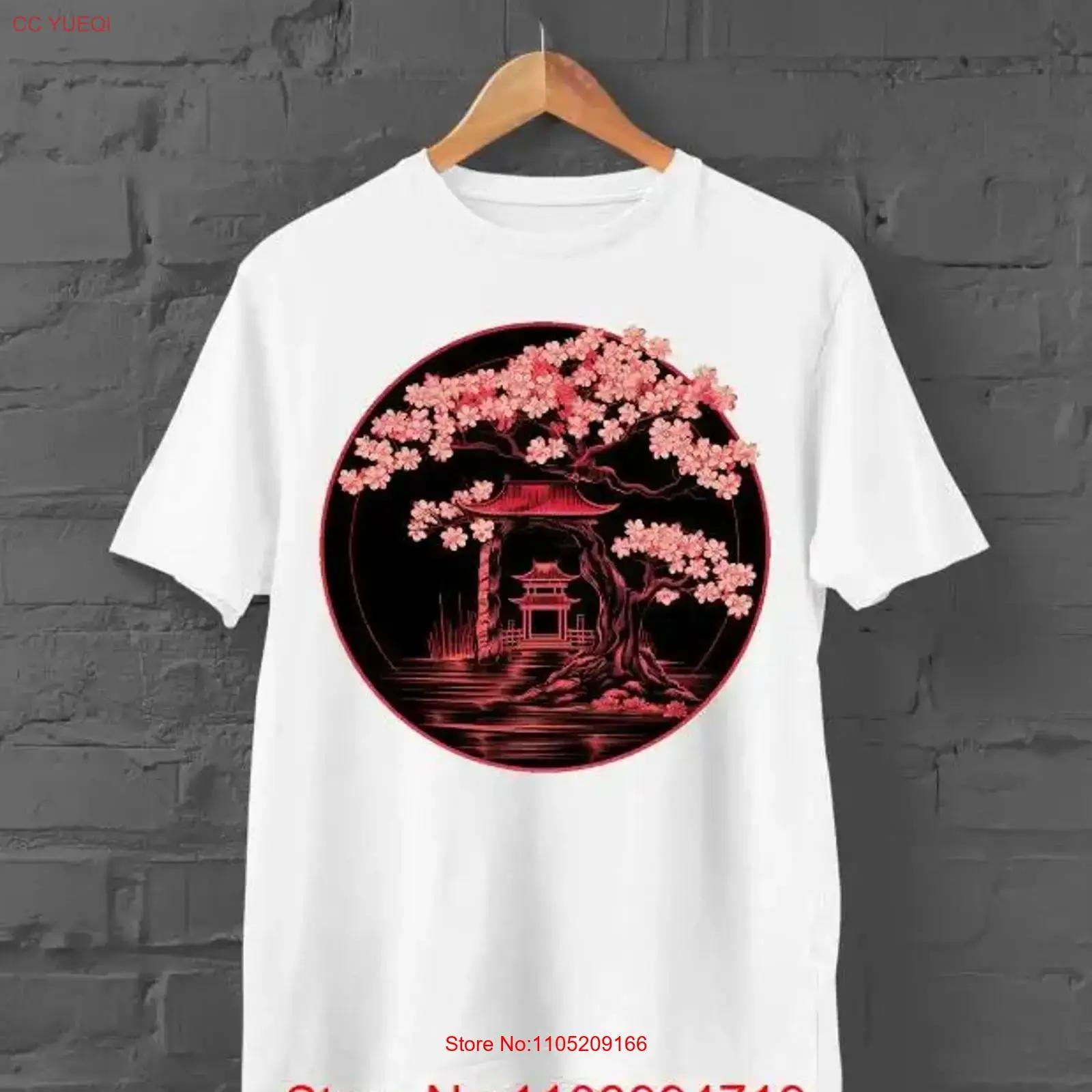 Sakura Torii Gate T Shirt Japanese Streetwear Vintage Washed Top For Everyday Wear Unisex Casual Streetwear Stretched Versatile S разноцветный