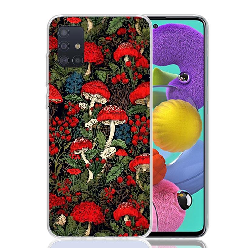 Colorful Mushroom Phone Case for Samsung Galaxy A52 A51 A50S A12 A22 A32 A72 A10S A30S A31 A71 Note 20 Ultra 10 Plus S10 Galaxy