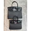 2026 New High-end Large-capacity Handbag Foreign Trade Top Layer Cowhide Pebble Pattern Splicing Crocodile Pattern Platinum Bag