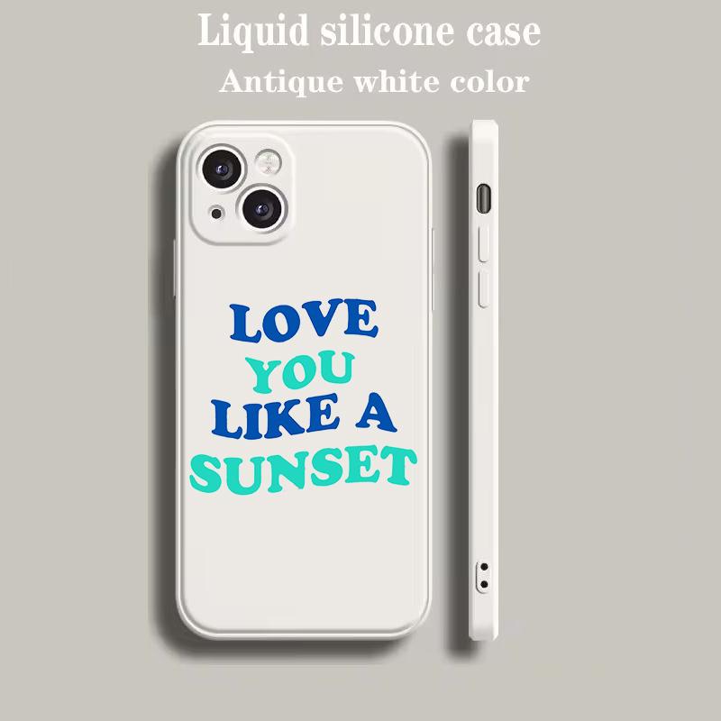 Luxury Color Phone Case For iPhone 15 14 13 12 mini 11 Pro Max XS X XR SE 7 8 Plus soft Beige Cover Letter Print Kangaroo