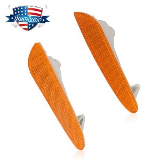 Pair Yellow Bumper Side Marker Lights Pair Fit for 03-06 Mercedes Benz E55 AMG