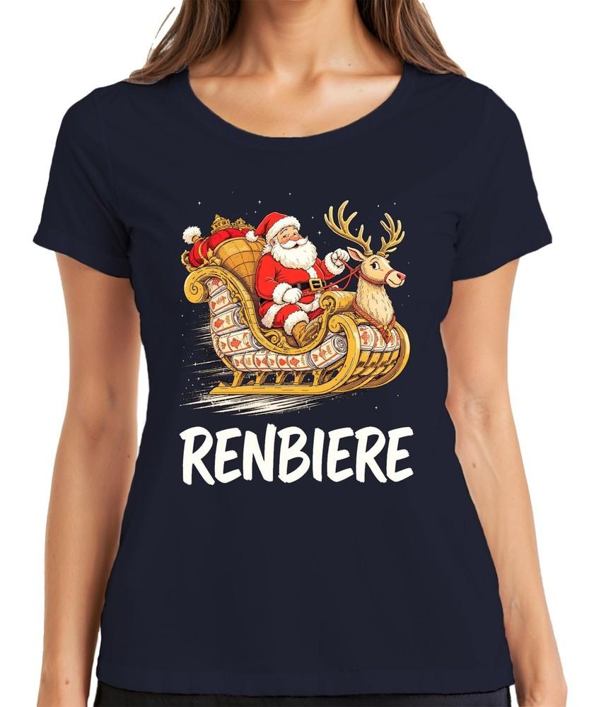 Reindeer Christmas Unisex Sled Reindeer Christmas Santa Down Unisex T-Shirt S