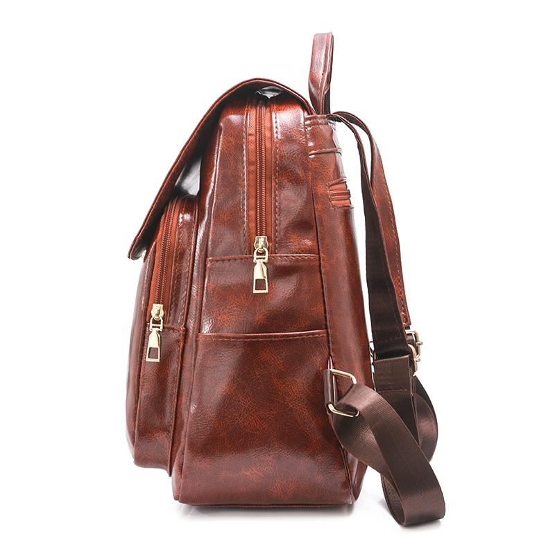Multi-Purpose Backpack Retro Commuter Women's Large Capacity Solid Color Travel Backpack