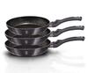 Set Of 3 Granite Frying Pans Berlinger Haus Bh-6903 Carbon Pro