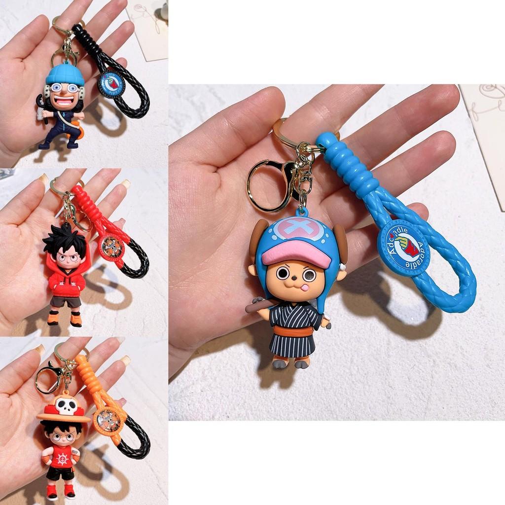 Stilvoller One Piece Schlüsselanhänger für Luffy Nami Sanji Zoro Fans Langlebiges Silikon-Accessoire