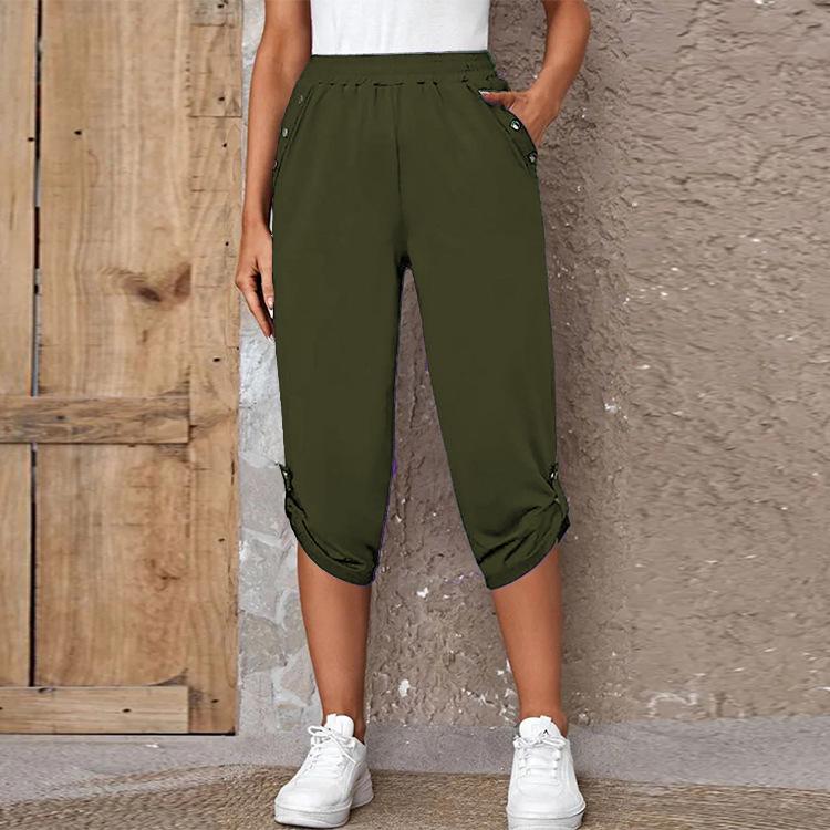 2023 Summer Fashion: Women's Casual Elastic Seven-Point Pants