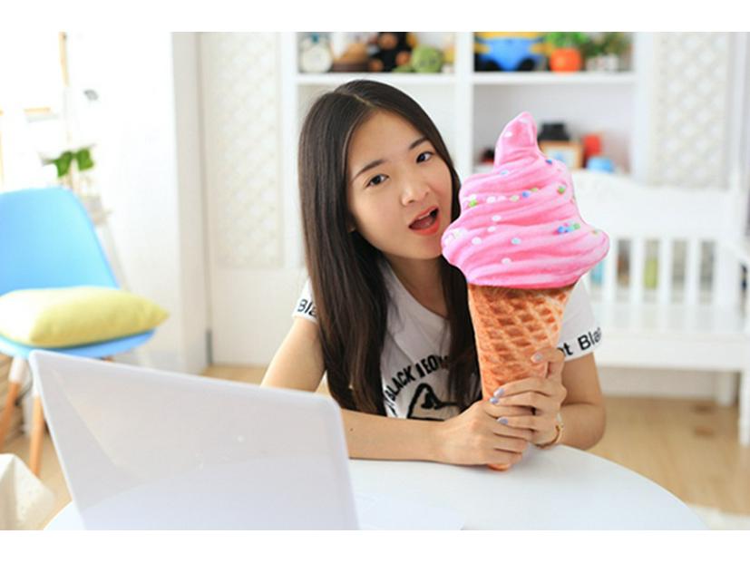 Kids' Dancing Cone Ice Cream Hug Pillow – Fun Nap Cushion for Children's Day