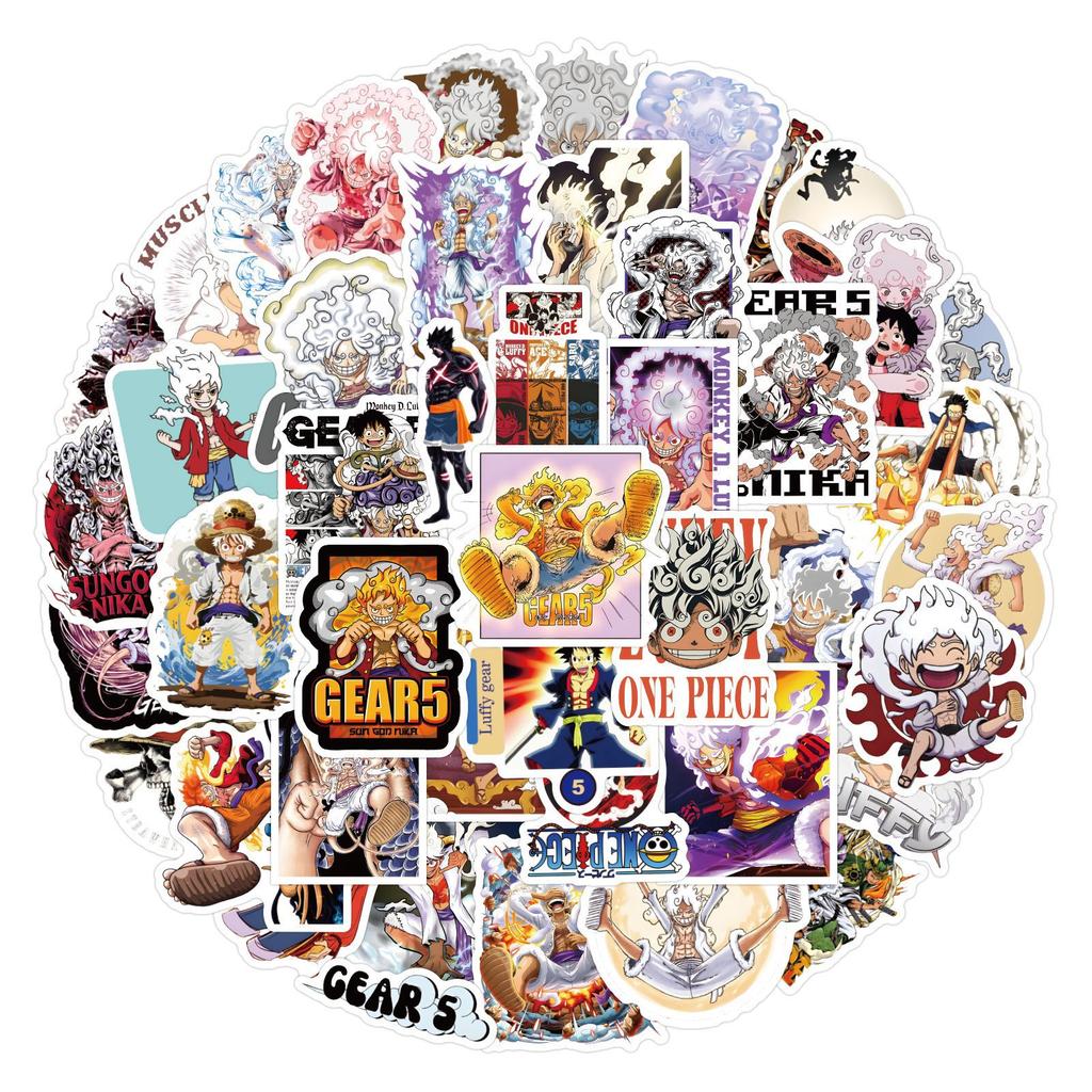 55/110 New One Piece Luffy Gare 5 Graffiti Stickers Suitcase Notebook Water Bottle Stickers