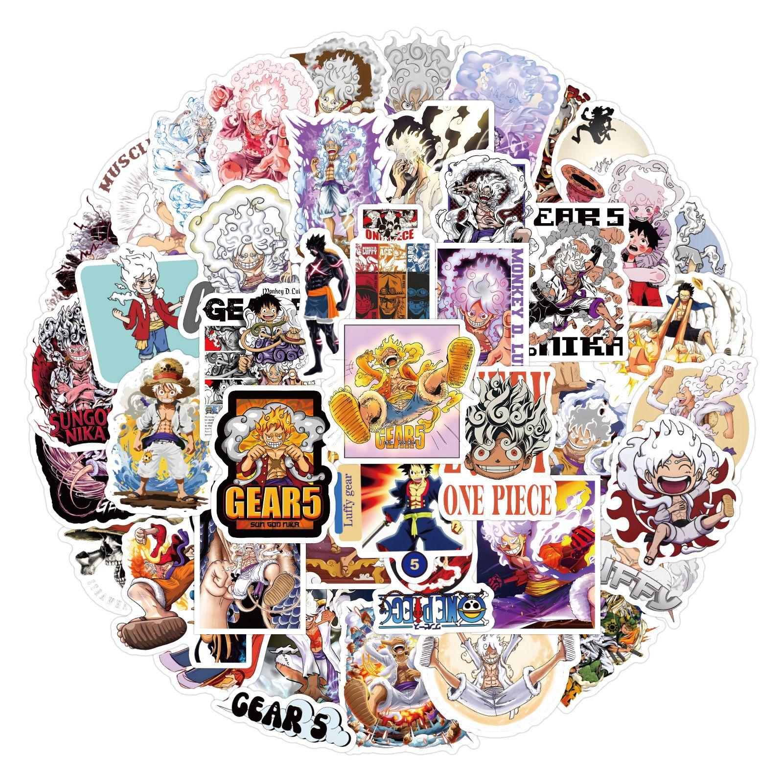 

55/110 New One Piece Luffy Gare 5 Graffiti Stickers Suitcase Notebook Water Bottle Stickers