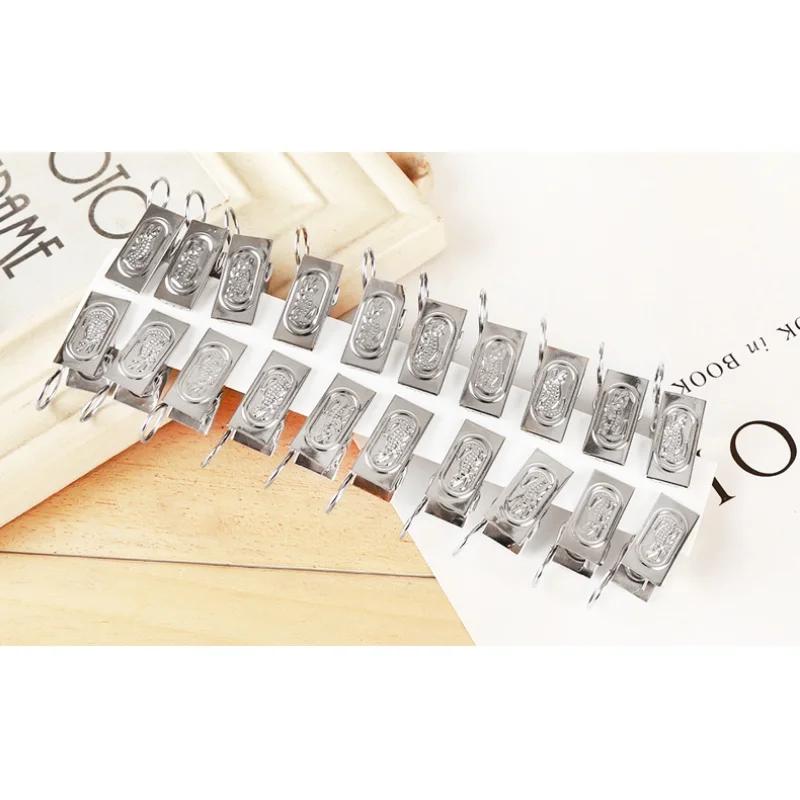 20 sztuk Klipsy do zasłon z żelaznymi kółkami Krokodylkowe haczyki do zasłon Dwurzędowy zacisk z ząbkami