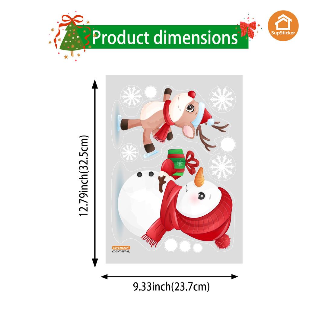 Christmas Self-Adhesive Glass Sticker Window Sticker Style Santa Decoration