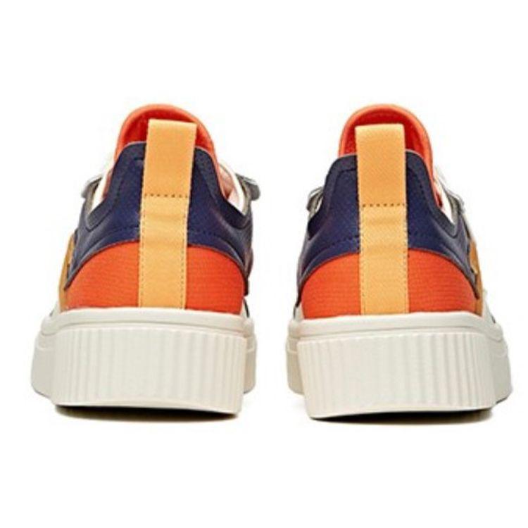 Anta Lifestyle Series Trendy Casual Slip Resistant Durable Low Top Skate Shoes Men Sneakers White Orange Blue 112038063-2