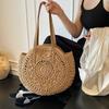 Round Straw Bag Women's Shoulder Beach Bag