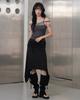 Yeolin Ash 2-Way Drape Skirt (Black)