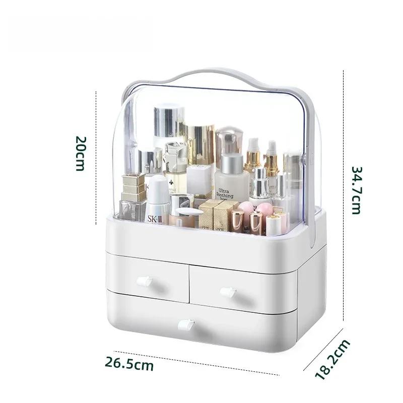 Desktop Cosmetics Storage Box Large Capacity Waterproof Dustproof Jewelry Makeup Organizer Home Skin Care Make Up Storage Drawer