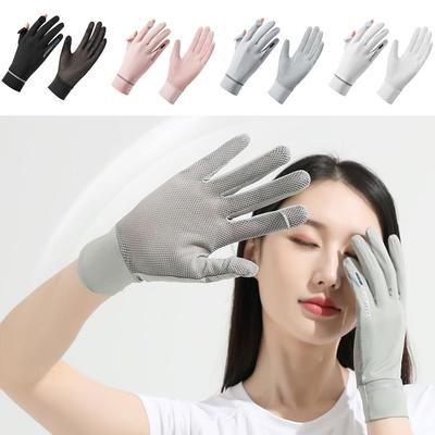 Summer Sunscreen Gloves Sun Protection Anti-UV Cycling Gloves Non-slip Breathable Mesh Cycling Screen Driving Touch Driving